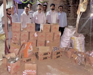 आबकारी विभाग की कार्रवाई – 243 बल्क लीटर मध्यप्रदेश निर्मित विदेशी मदिरा व्हिस्की जप्त
